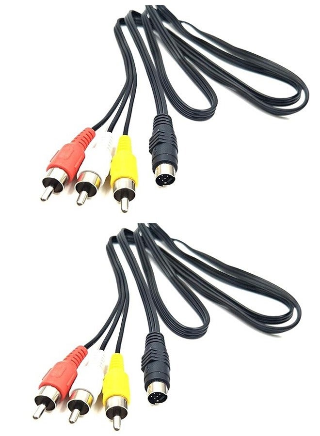Taimi Pack Of 2 Cable 7 pin 5 ft S-Video to 3 RCA tv Male 2m  - Image 1