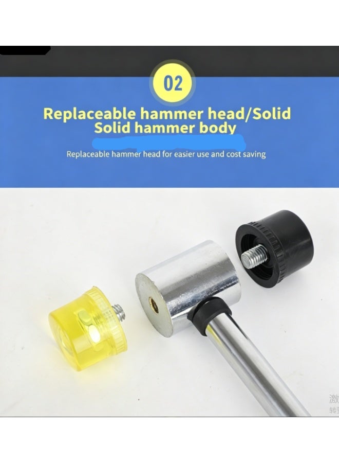 Small Rubber Mallet Hammer – 25 mm Lightweight Double-Sided Rubber and Plastic Head | Non-Slip Ergonomic Grip | Durable, Scratch-Free Tool for Jewelry Making & Repair, Delicate Craft, Furniture Setup - Image 2