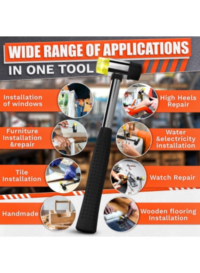 Small Rubber Mallet Hammer – 25 mm Lightweight Double-Sided Rubber and Plastic Head | Non-Slip Ergonomic Grip | Durable, Scratch-Free Tool for Jewelry Making & Repair, Delicate Craft, Furniture Setup - Image 5