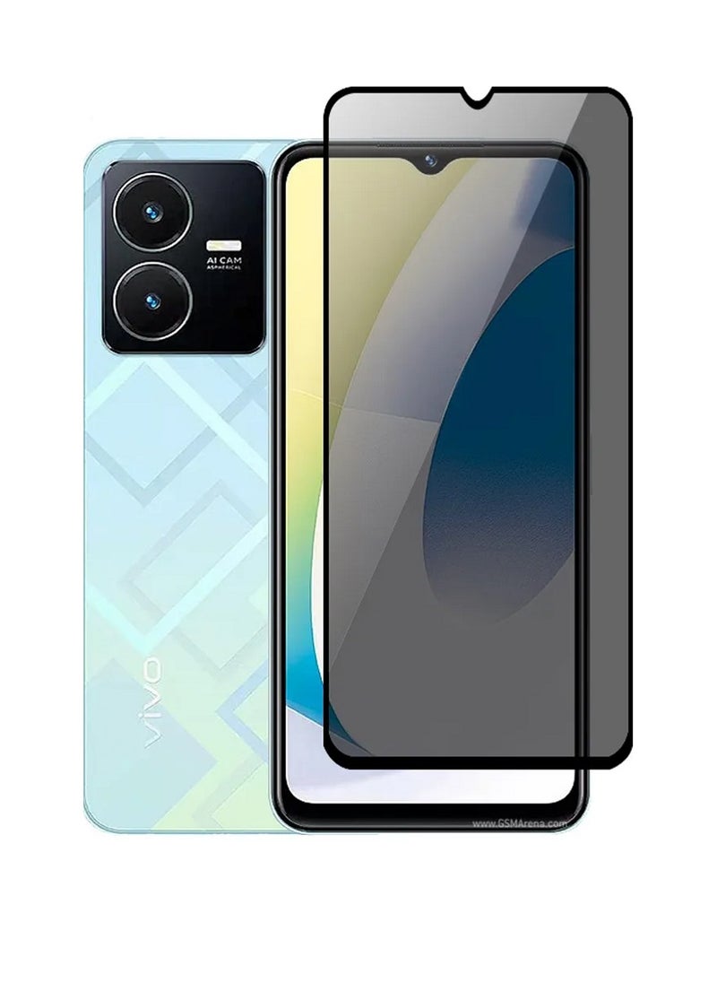 Super Tempered Glass Screen Protector Anti-Spy Privacy Designed For vivo Y22 Full Screen Coverage And Bubble Free - Image 1