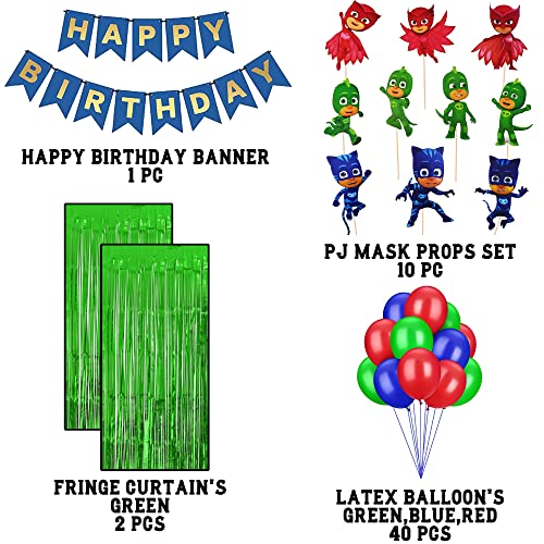 TOYXE PJ Masks Theme Birthday Decorations Set 53 Pcs - Image 2