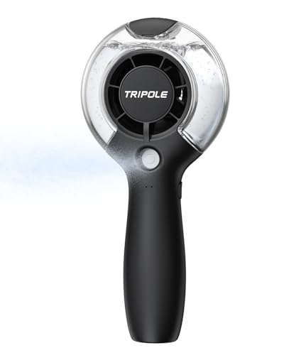 TriPole Misting Fan Portable Handheld Fan with Mist, 4000mAh Rechargeable Personal Mister Fans with 40ml Water Tank, High-Speed Airflow Mini Water Spray Fans for Outdoor Trip Travel Park Beach Camping - Image 1