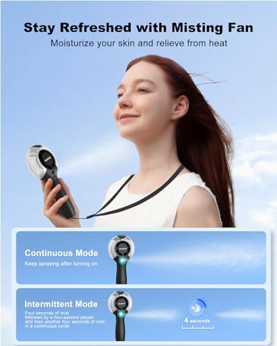 TriPole Misting Fan Portable Handheld Fan with Mist, 4000mAh Rechargeable Personal Mister Fans with 40ml Water Tank, High-Speed Airflow Mini Water Spray Fans for Outdoor Trip Travel Park Beach Camping - Image 2