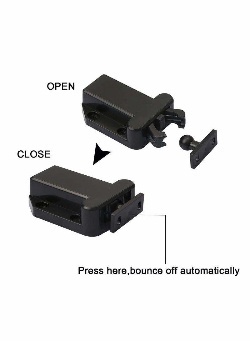 Excefore Touch Release Catch Latch, Black Push To Open Catch Lock With Automatic Pop-up Function Cabinet Lock, ABS Push Latch For Cupboard And Drawer  - Image 4