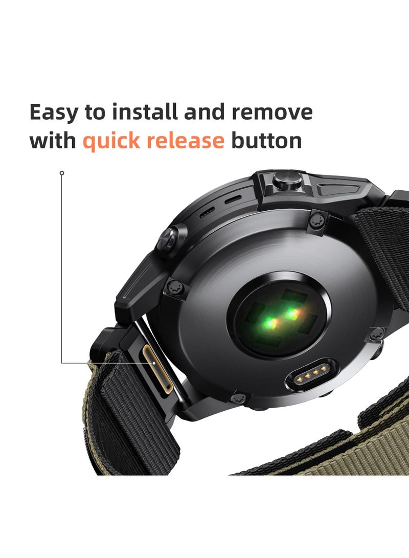 Excefore Compatible with Fenix 7X Fenix 6X Fenix 5X 26MM Nylon Strap Replacement for Fenix 5X Plus Fenix 6X Pro,Fenix 3 Fenix 3 HR,Descent Mk1 Mk2 Mk2i,D2 Delta PX,tactix Delta,Enduro,Enduro 2 Smartwatches - Image 5