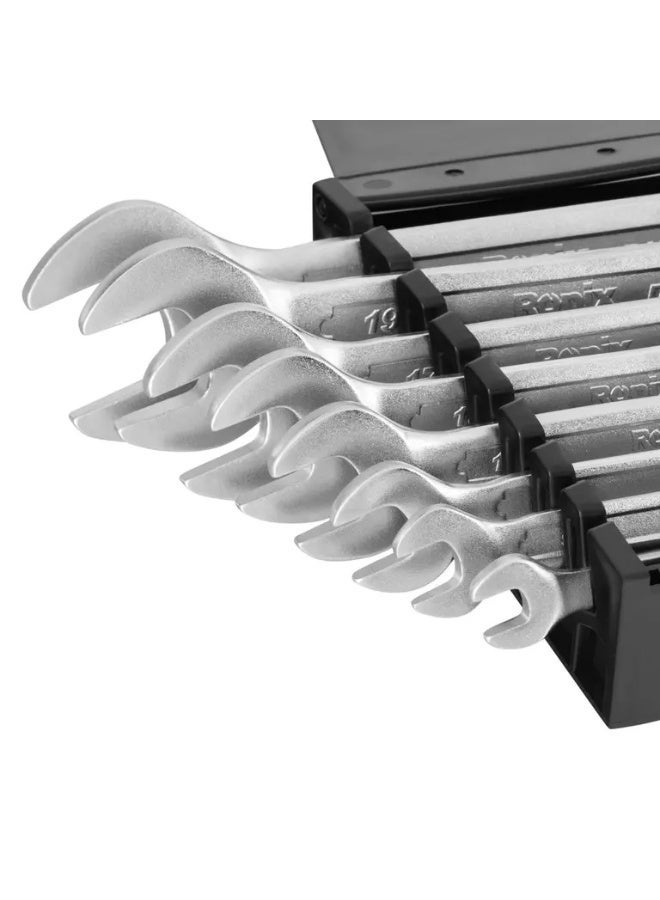 RONIX 8 Pcs Double Open End Spanner Set 6x7 to 20x22mm, Cr-V, German Engineering #Ronix RH-2201 - Image 3