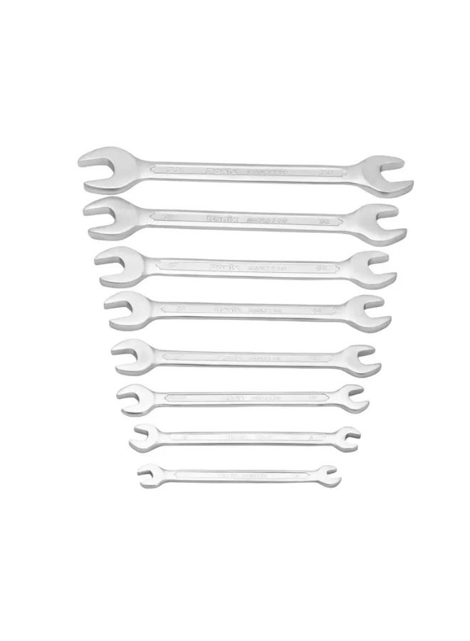 RONIX 8 Pcs Double Open End Spanner Set 6x7 to 20x22mm, Cr-V, German Engineering #Ronix RH-2201 - Image 4