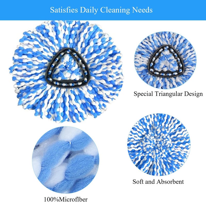 Isquene [ 5 Pack ]Mop Heads Replacements, Spin Mop Replacement Head Deep Cleaning Machine Washable and Easy-to-Replace,Spin Mop Refill Replacement Head 100% Microfiber,Mop Head Compatible with O Ceda EasyWrin - Image 3