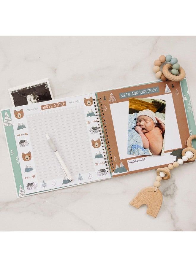 Pondering Pine Keepsake Baby Memory Book For Baby Boy Or Girl - Timeless Woodland Baby Journal Scrapbook Photo Album For First 5 Years - Milestone Book To Record Every Event From Birth To Age 5 - Image 5