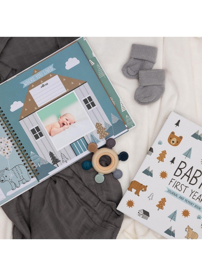 Pondering Pine Keepsake Baby Memory Book For Baby Boy Or Girl - Timeless Woodland Baby Journal Scrapbook Photo Album For First 5 Years - Milestone Book To Record Every Event From Birth To Age 5 - Image 4