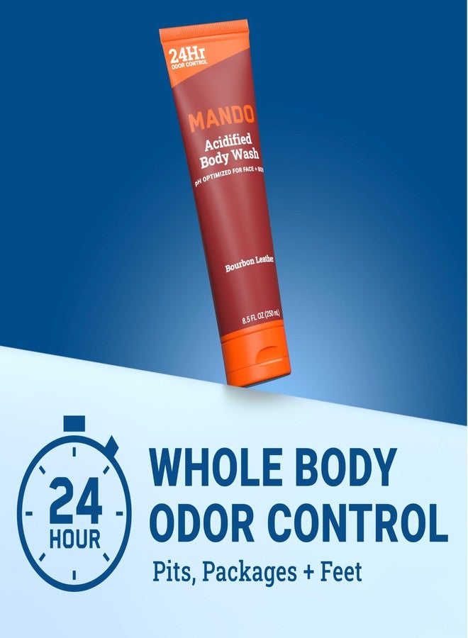 Mando Odor Shield Body Wash - 24 Hour Control - Removes Odor Better than Soap - SLS Free, Paraben Free, Skin Safe - 8.5 Ounce (Pack of 2) (Bourbon Leather) - Image 2