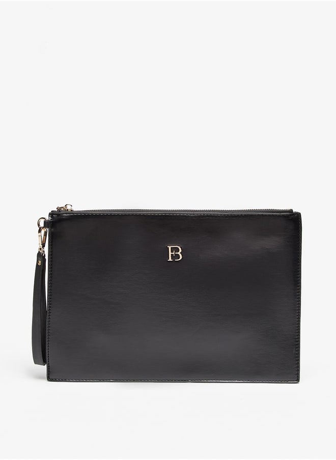 Flora Bella By Shoexpress Women Monogram Print Clutch with Zip Closure  - Image 1