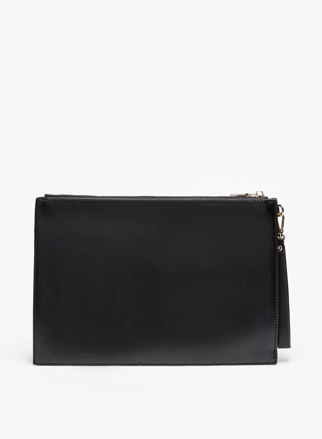 Flora Bella By Shoexpress Women Monogram Print Clutch with Zip Closure