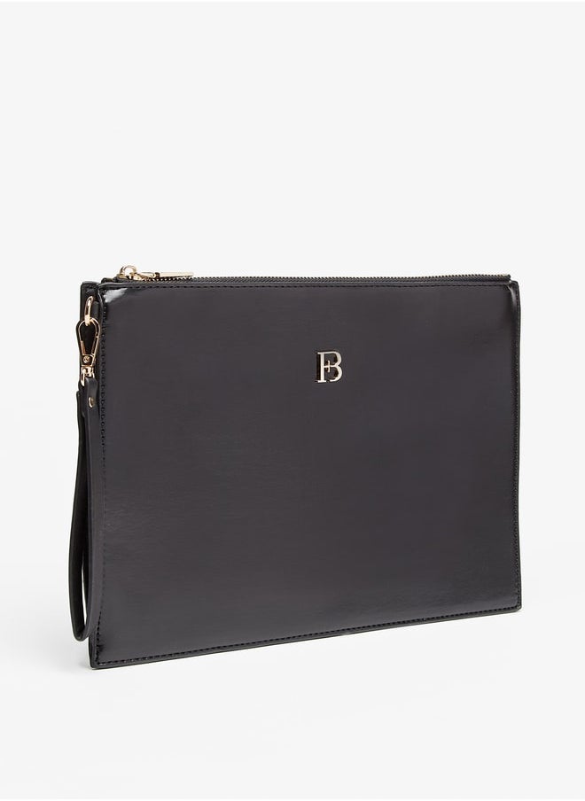 Flora Bella By Shoexpress Women Monogram Print Clutch with Zip Closure  - Image 3