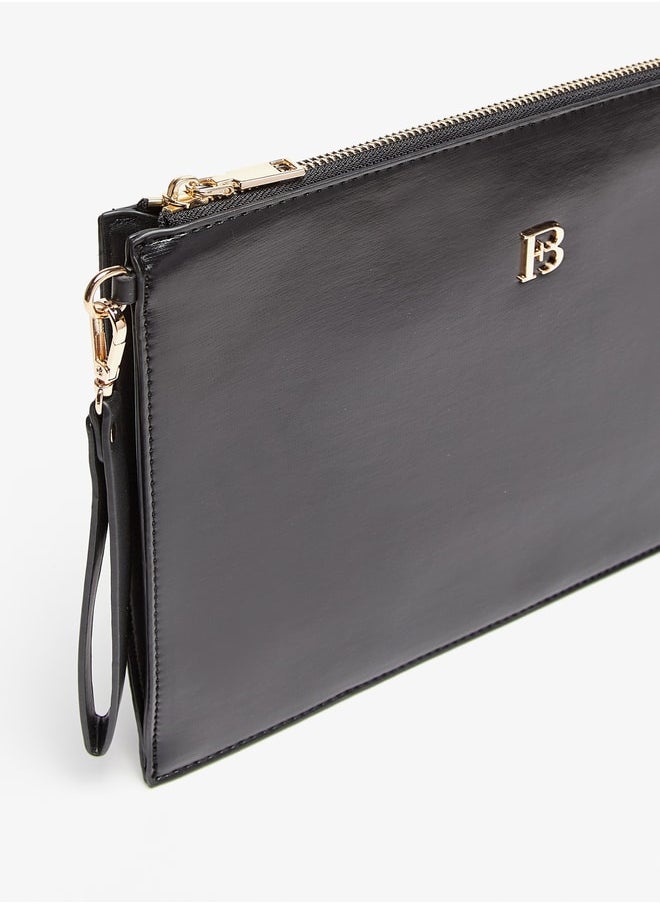 Flora Bella By Shoexpress Women Monogram Print Clutch with Zip Closure  - Image 2