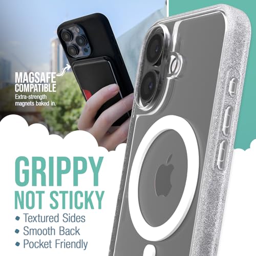 Smartish® iPhone 16 Magnetic Case - Gripmunk Compatible with MagSafe [Lightweight + Protective] Slim & Thin Grip Cover with Microfiber Lining for Apple iPhone 16 - Clearly Clear - Image 2
