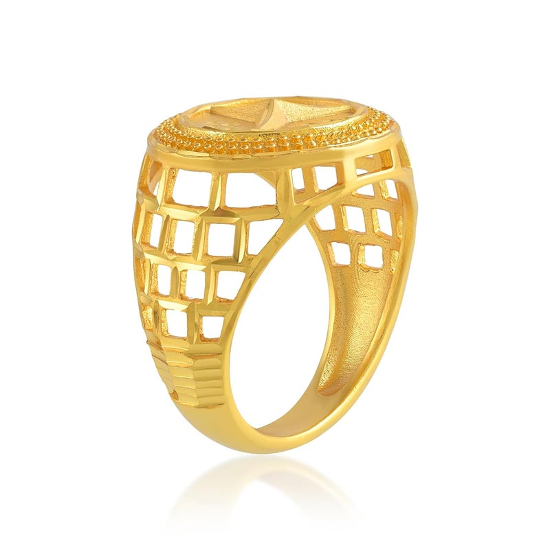 Superstore18 خاتم زفاف أنيق مصمم من الذهب عيار 1 جرام من النحاس للرجال (SST3744ORDM) - Image 3