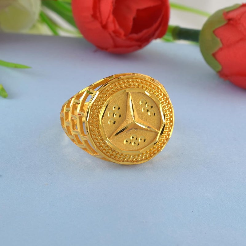 Superstore18 خاتم زفاف أنيق مصمم من الذهب عيار 1 جرام من النحاس للرجال (SST3744ORDM) - Image 2