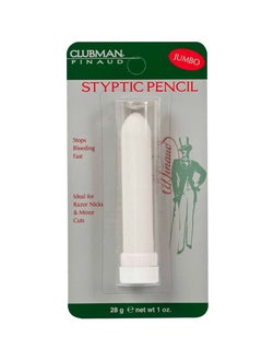 Clubman Jumbo Styptic Pencil, Treat and Seal Shaving Cuts Instantly, Anti-hemorrhaging Stick, First Aid Device, White, 1 oz