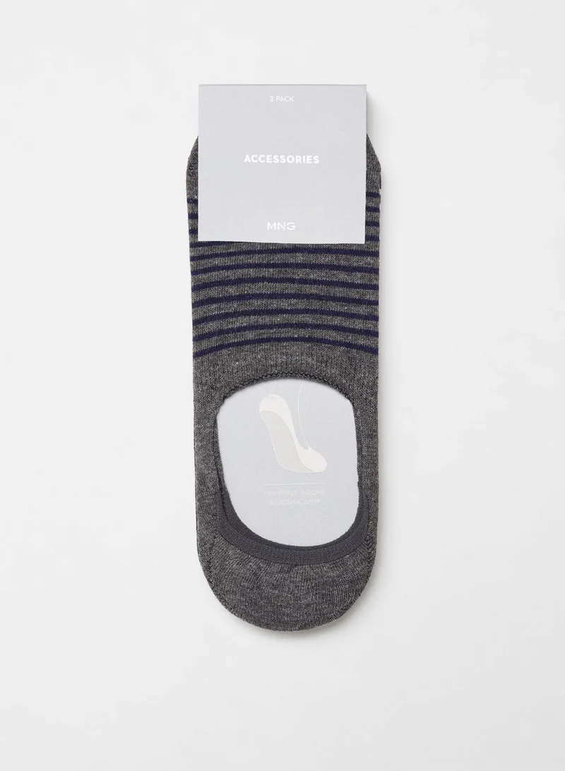 مانجو مان 3 Pack No Show Socks