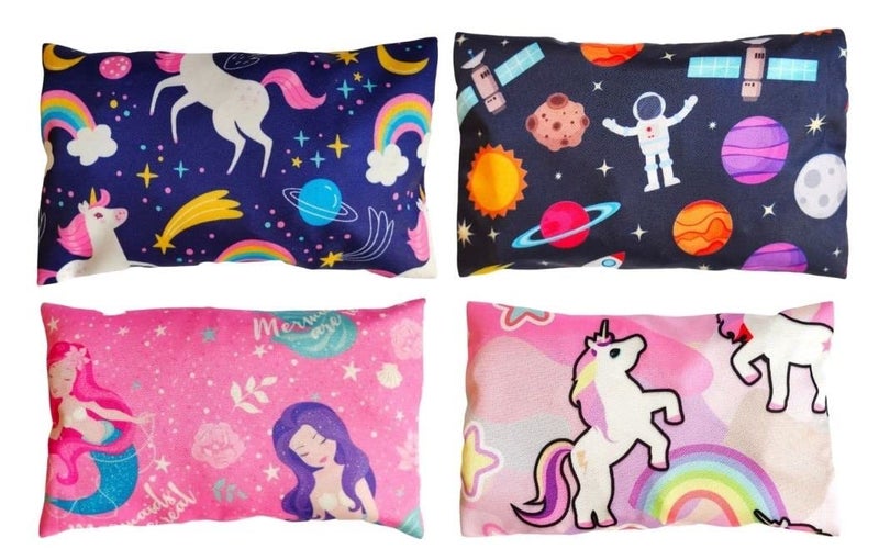 HOMEMATES 4 Pcs Return Gift Mermaid, Unicorn, Astronaut, Space Large Capacity Pencil Stationery Polyester Pouch Bag for Kids, Boys and Girls (Multicolor) - Image 2