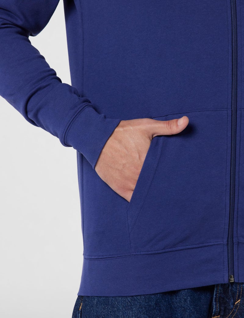 CAVALLI CLASS Men's Hooded Neck Animal Printed Zipper Hooded Sweatshirt Blue - Image 5