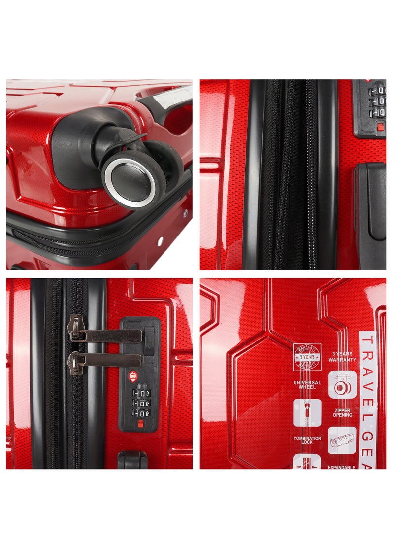 Trolley Luggage Set of 3 PCS TPC Hard Side Spinner Wheels with TSA Lock