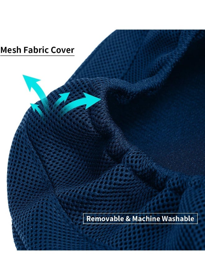 Shinnwa Bar Stool Cushions Memory Foam Round Bar Stool Covers Cushion with NonSlip Backing and Elastic Band 12 Navy - Image 4