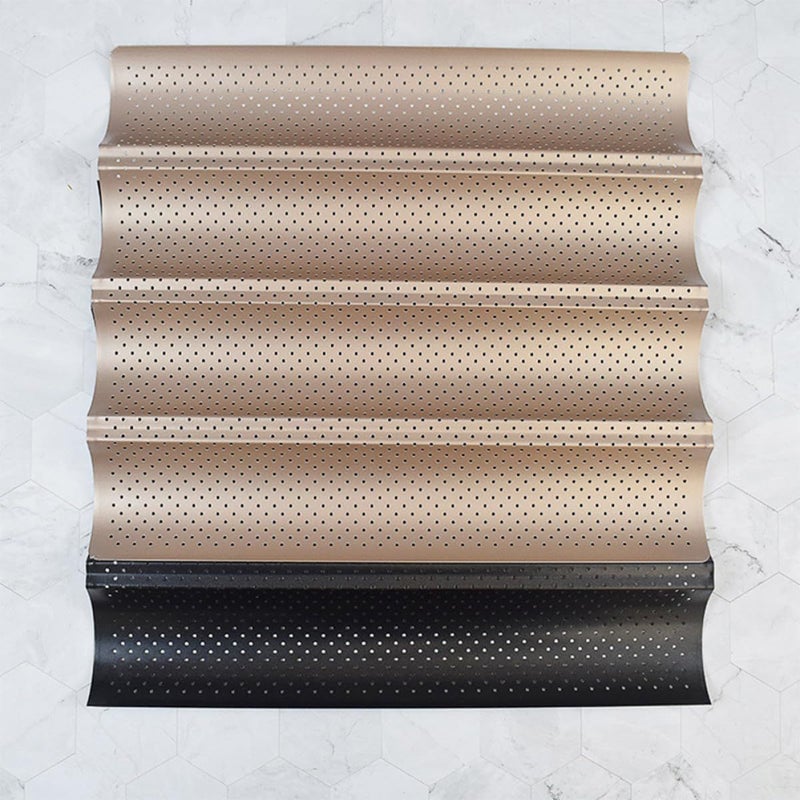 Non Stick Perforated Loaf Pan Heat Resistant Bakeware 4 Slot with Air Vent - Image 3