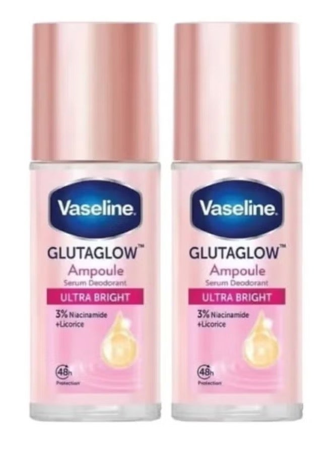 Vaseline 2 pieces Vaseline Bright & Renew Gluta Glow Serum Deodorant, 2* 45 ml. - Image 1