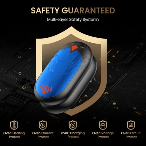 VTHW Hand Warmers Rechargeable 2 Pack, Magnetic Hand Warmers with 24Hrs Warmth 3 Levels Heating Gifts for Christmas, Golf, Camping, Hunting, Fishing, Raynauds, Blue - Image 5