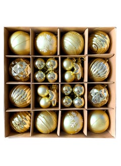 SINCHER SINCHER 42 Pieces Ball Decorations, Shatterproof Tree Hanging Balls, Plastic Ball Set for Decorating Home/Party/Festival (Gold)  - Image 1