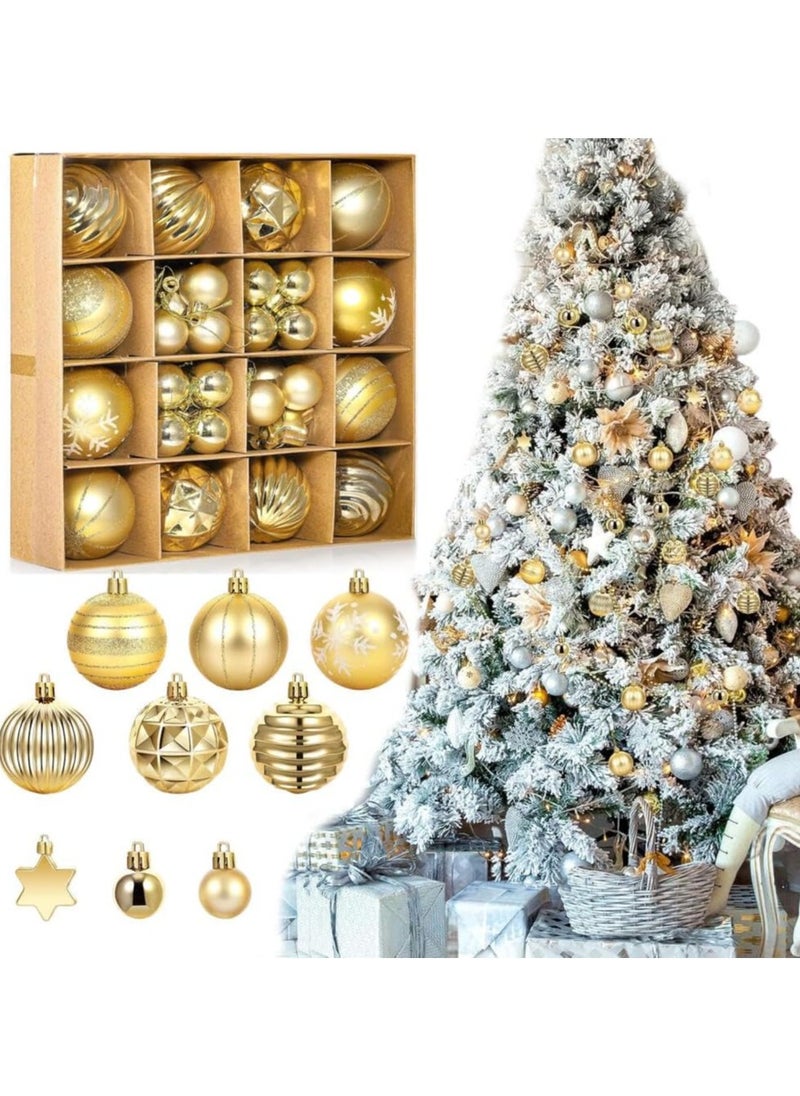SINCHER SINCHER 42 Pieces Ball Decorations, Shatterproof Tree Hanging Balls, Plastic Ball Set for Decorating Home/Party/Festival (Gold)  - Image 4