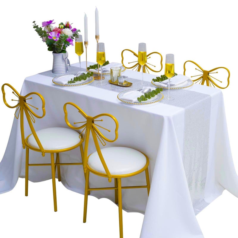 TCBESTO Silver Sequin Table Runner 12"" x 72"" 6 Pack Metallic Sequin Table Runner Glitter Table Runner for Baby Shower Wedding Christmas Birthday Party - Image 5