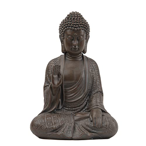 Leekung Buddha Statue for Home Decor,Buddah Statute Zen Decoration,Meditation Buddha Decor Brown 7 inch - Image 1