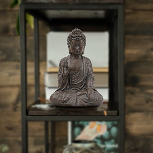 Leekung Buddha Statue for Home Decor,Buddah Statute Zen Decoration,Meditation Buddha Decor Brown 7 inch - Image 5