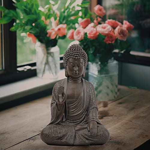 Leekung Buddha Statue for Home Decor,Buddah Statute Zen Decoration,Meditation Buddha Decor Brown 7 inch - Image 4