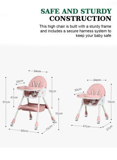 IRIS 3 in 1 Baby High Chair For Kids, Baby Feeding Chair Booster Seat With Rocker, Wheels, Storage, Recline - Pink - pzsku/Z4DA1B1D2F58371AC4A56Z/45/_/1723630956/9d2bbdd1-8939-421a-a78b-a453a54a54c8