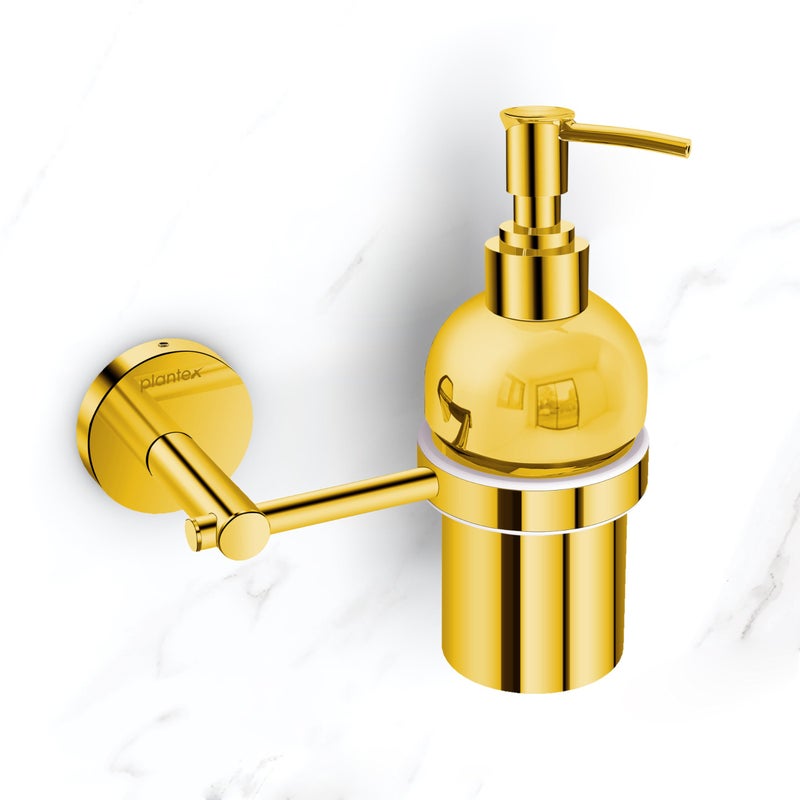Plantex 304 Grade Stainless Steel Hand Wash Holder for Wash Basin Liquid Soap Dispenser/Bathroom Accessories - Oreo (Gold) - Image 1