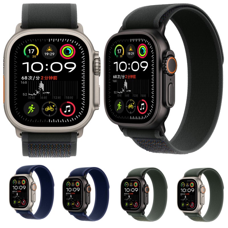 erorex For Apple Watch 46Mm / 49Mm / 45Mm / 44Mm Trail Loop Nylon Watch Band(Blue + Black Titanium Finish) - Image 4