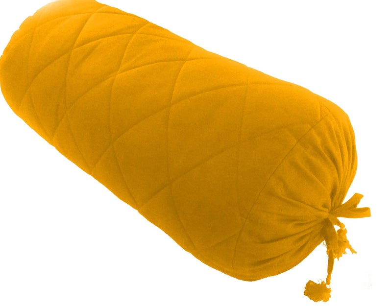 Saffron Cotton 240 TC Bolster Cover (8"X24"_Yellow) - Image 1