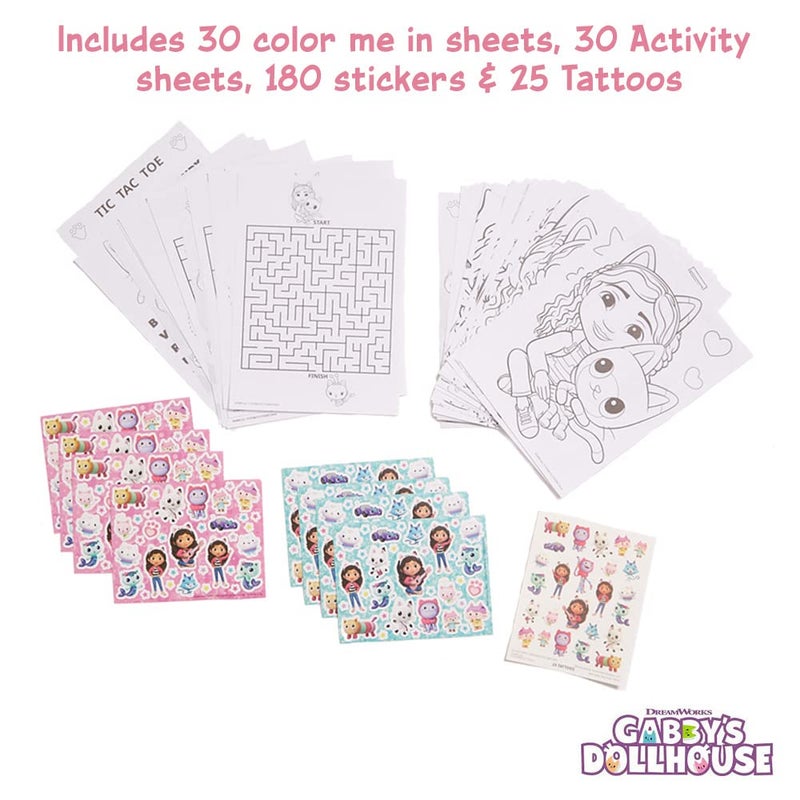 Innovative Designs DreamWorks Gabbyâ€™s Dollhouse Deluxe Activity Set with Carrying Tin, Coloring Sheets, Tattoos, Stickers, & Art Supplies - Image 3