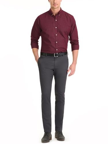 Van Heusen mens Wrinkle Free Long Sleeve Button Down Shirt, Port Red, XX-Large US - Image 3