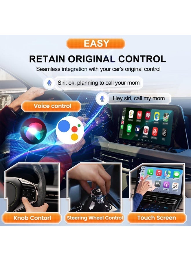 Makrystorm Mini Ultra,New Verison 2-in-1 Wireless CarPlay and Wireless Android Auto Adapter for Factory Wired CP/AA,Not Use for BMW and Tesla,Compact Size and Easy to Use,Black - Image 4