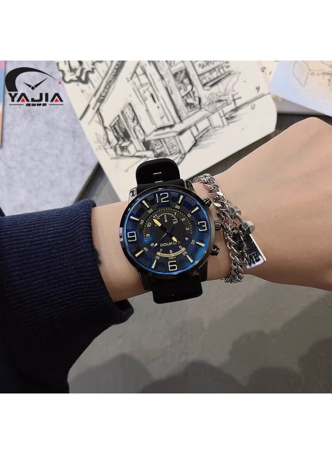 Yajia Student Watch, Men's Watch, Casual Youth Sports Quartz Silicone Strap, 3d Digital Dial, Back-to - Image 1