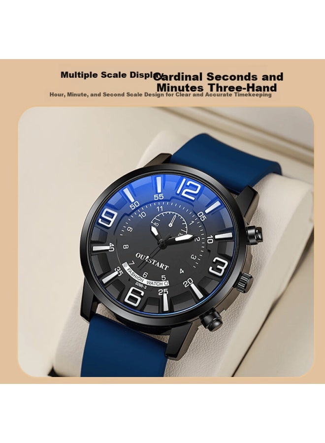 Yajia Student Watch, Men's Watch, Casual Youth Sports Quartz Silicone Strap, 3d Digital Dial, Back-to - Image 2