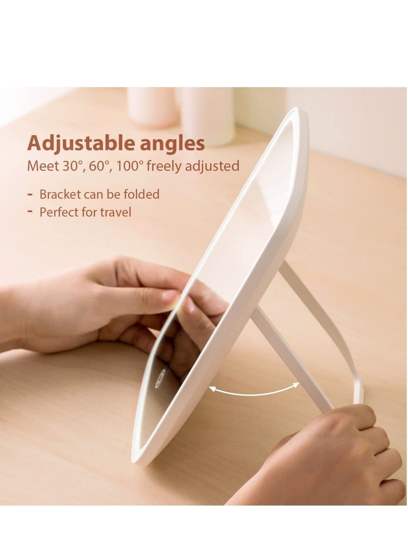 MIXDE - Makeup Mirror Touch Screen Vanity Mirror with LED Brightness Adjustable Portable USB Rechargeable - Image 1