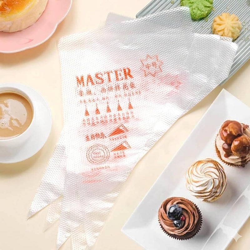 Mumoobear Mumoo Bear 100Pcs Disposable Cream Pastry Bags Cake Icing Piping Baking Bags Desserts Decoration Tools 12.2 X 8.2 Inches (31 X 21Cm) - Image 2