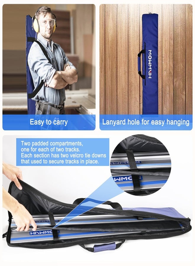 Hawmow 56“ Universal Track Saw Guide Rail Protective Bag for Makita and for Festool, Professional Carry Bag for Transporting Guide Rails and Aaccessories, Up to 58”, Classic Blue, GRBAG55 - Image 3