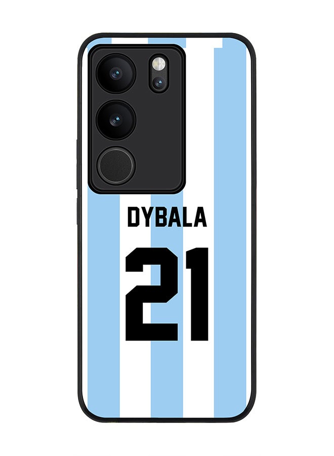 Stylizedd Rugged Black Edge case for Vivo V29 / Vivo V29 Pro / Vivo S17,Slim fit Flexible Cover - Football Team - Argentina, Player Name - Dybala - Image 1